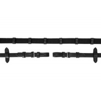 Поводдя тасьмяні з упорами і обмежувачами Durasoft black/silver від Schockemöhle Sports