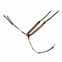 Підперстя з мартингалом шкіряне з гумкою Pro Jump Plus brown/gold від Schockemöhle Підперстя з мартингалом шкіряне з гумкою Pro Jump Plus brown/gold від Schockemöhle