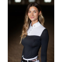 Турнірна блузка жіноча з довгим рукавом Revenew Competition Dark Ocean від Equestrian Stockholm