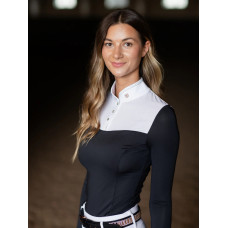 Турнірна блузка жіноча з довгим рукавом Revenew Competition Dark Ocean від Equestrian Stockholm