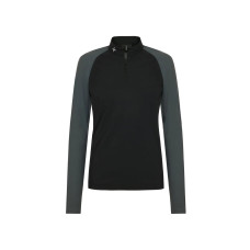 Лонгслів жіночий на блискавці Aero Female Polo Balance Black/Grey від Trolle