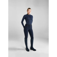 Бриджи с полной силиконовой лей Core Mid-Rise Navy Aztec Diamond Equestrian