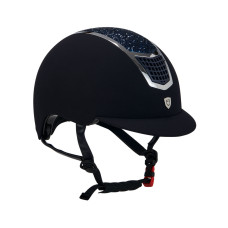 Шолом зі стразами Eclipse Stone Velvet Navy/Silver від EQUESTRO