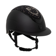 Шлем с широким козырьком Proxima Rhinestones Logo black/black shiny от EQUESTRO Шлем с широким козырьком Proxima Rhinestones Logo black/black shiny от EQUESTRO