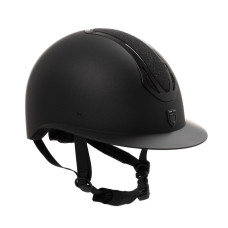 Шлем с широким козырьком со стразами Azael Stone black/black от EQUESTRO Шлем с широким козырьком со стразами Azael Stone black/black от EQUESTRO