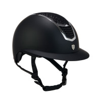 Шлем с широким козырьком со стразами Eclipse Stone Matt black/silver от EQUESTRO 