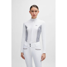 Турнірна блузка жіноча з довгим рукавом Emma Houndstooth Grey від BOSS Equestrian