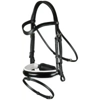 Уздечка с комбинированным капсюлем Patent Large Crank Noseband With White Padding And Flash от Dy'on