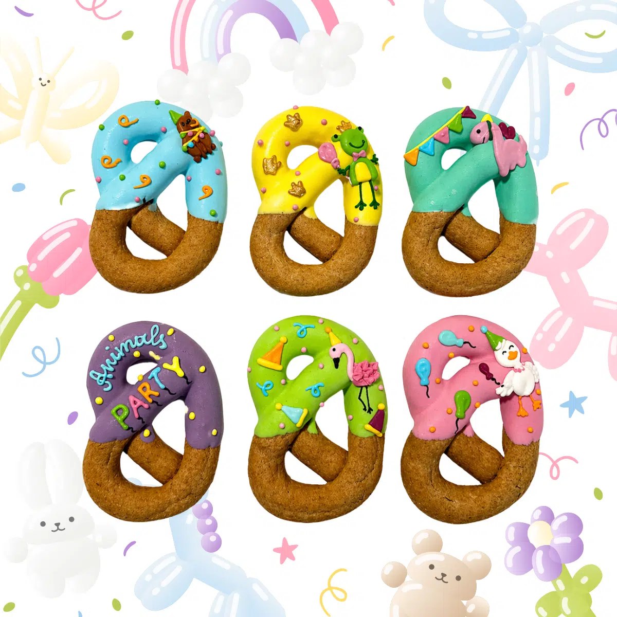 Печиво крендельки з глазур"ю Birthday від Candy Horse
