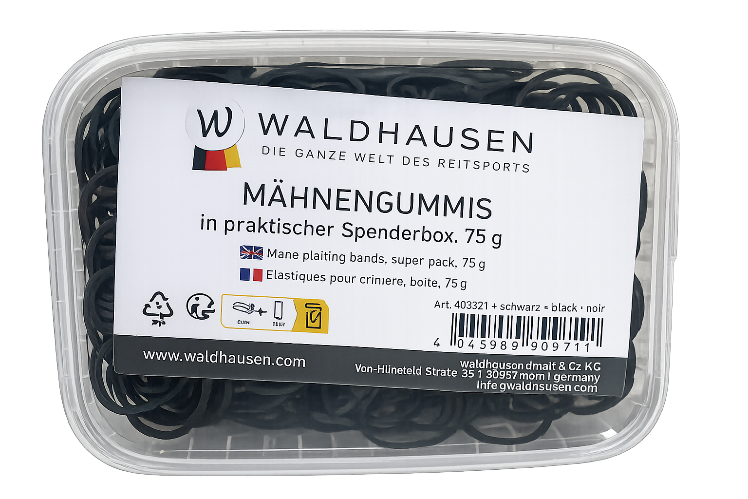 Гумки для гриви в боксі 75 г від Waldhausen